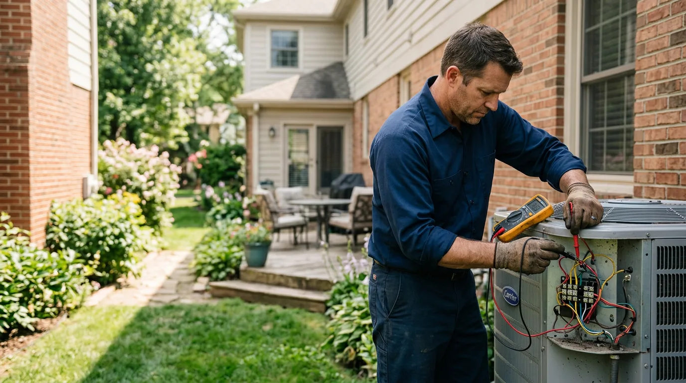 HVAC technician working near Cedar Rapids, IA